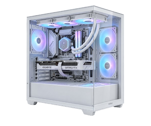 מחשב נייח מורכב גיימינג B850M WIFI R5 7500X3D 32GB 1TB 5060 ICE לבן ללא מערכת הפעלה