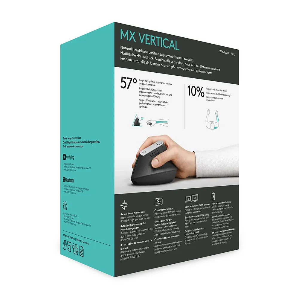 ‏עכבר אלחוטי LogiTech MX Vertical לוגיטק