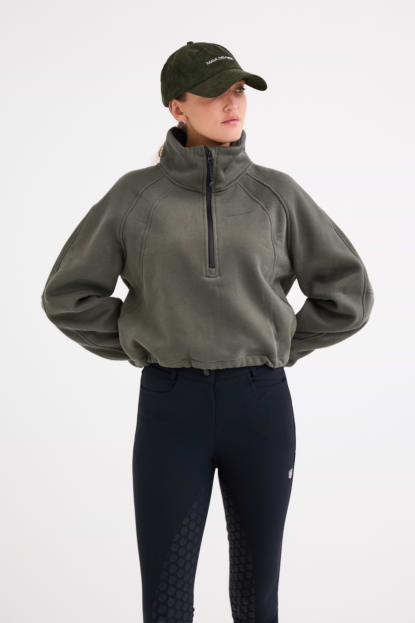 Cropped Halfzip Sweater