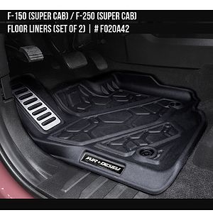 Floor Liners Super Cab (set of 2) for Ford F-150 2015 2016 2017 2018 2019 2020 and Super Duty F-250 2017 2018 2019 2020 
