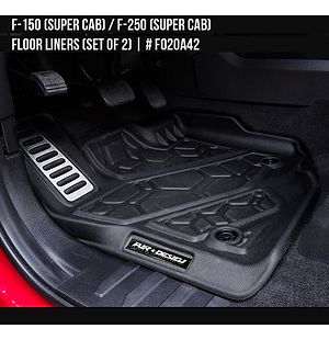 Ford F-150 2015 2016 2017 2018 2019 2020 and Super Duty F-250 2017 2018 2019 2020 Floor Liners Super Cab (set of 2)