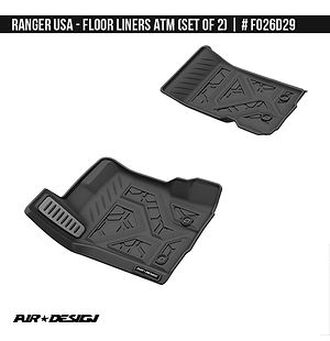 Ford Ranger USA 2019 2020 2021 2022 2023 Front Floor Liners Super Cab