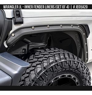 Jeep Wrangler JL 2018 2019 2020 2021 2022+ Inner Fender Liners (set of 4)