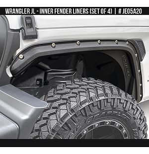 Inner Fender Liners (set of 4) for Jeep Wrangler JL 2018 2019 2020 2021 2022+