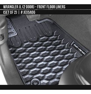 Front Floor Liners 2 Door (Set of 2) for Jeep Wrangler JL 2018 2019 2020 2021 2022+ 
