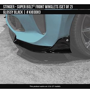 Front Winglets Glossy Black (set of 2) for Kia Stinger 2018-2023 