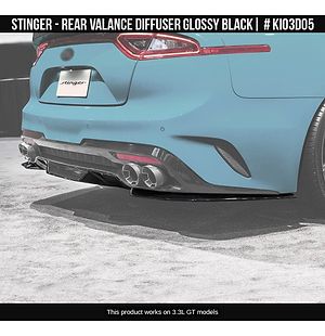 Rear Valance Diffuser Glossy Black for Kia Stinger 2018-2023