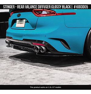 Kia Stinger 2018-2023 Rear Valance Diffuser Glossy Black