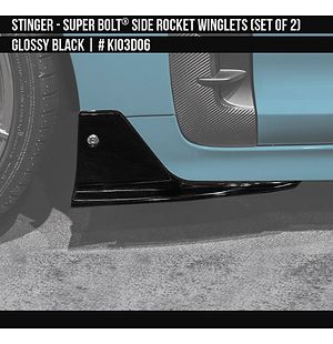 Side Rocker Winglets Glossy Black (set of 2) for Kia Stinger 2018-2023