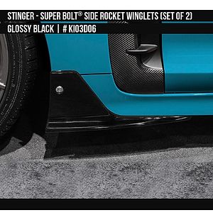 Kia Stinger 2018-2023 Side Rocker Winglets Glossy Black (set of 2)