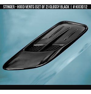 Hood Vents Glossy Black (set of 2) for Kia Stinger 2018-2023