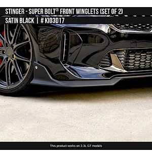 Kia Stinger 2018-2023 Front Winglets Satin Black (set of 2)