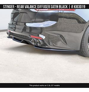 Rear Valance with Diffuser Satin Black for Kia Stinger 2018-2023