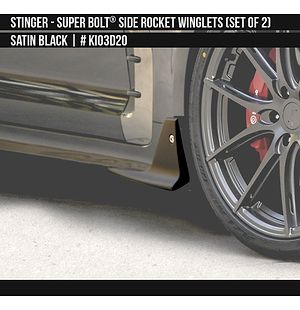 Side Rocker Winglets Satin Black (set of 2) for Kia Stinger 2018-2023