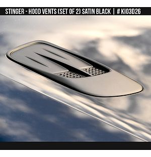 Kia Stinger 2018-2023 Hood Vents Satin Black (set of 2)