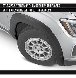 Smooth Fender Flares with Extensions (set of 6) for Volkswagen Atlas PA2 / Teramont 2024-2025 
