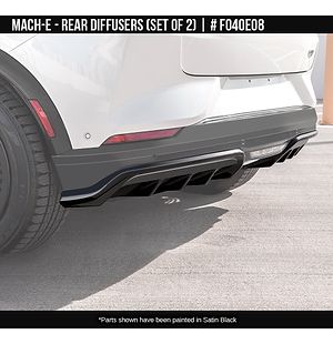  Rear Diffuser Set Satin Black finish for Ford Mach-E 2022-2025