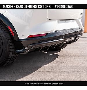 Ford Mach-E 2022-2025 Rear Diffuser Set Glossy Black finish