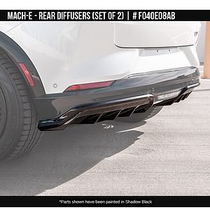 Rear Diffuser Set Glossy Black finish for Ford Mach-E 2022-2025