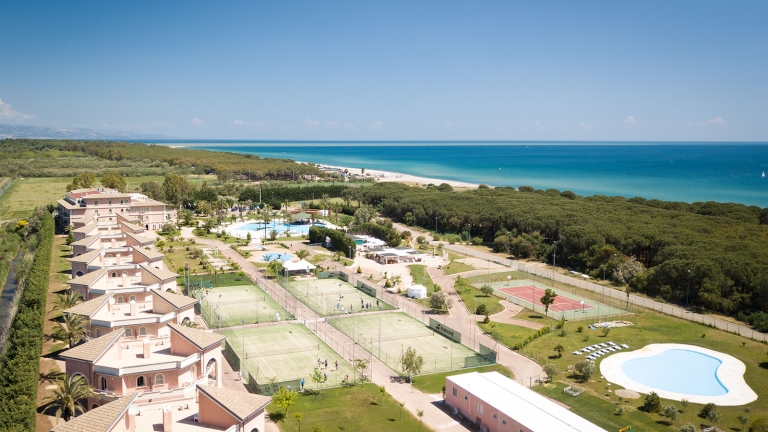aerial view of airone beachclub