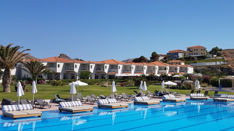 swimming pool with double loungers