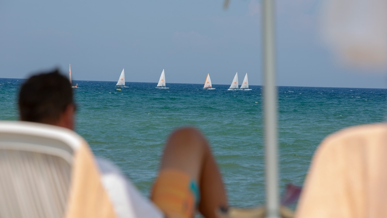 relaxing on the beach