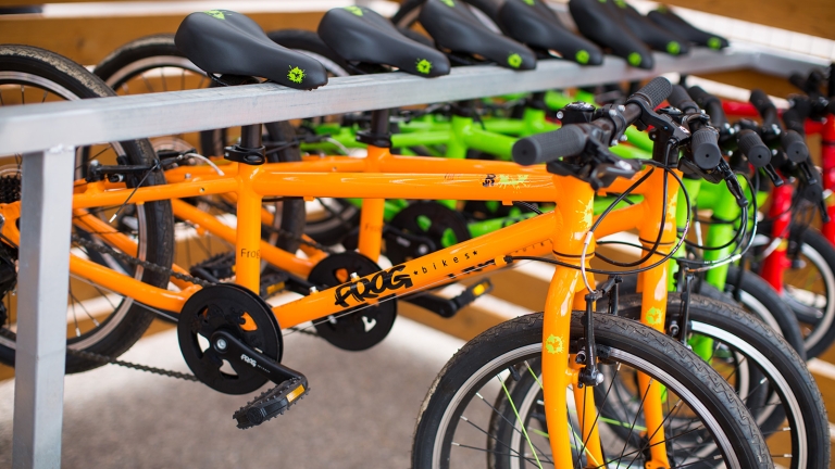 Frog bikes for the children to use around the beachclub