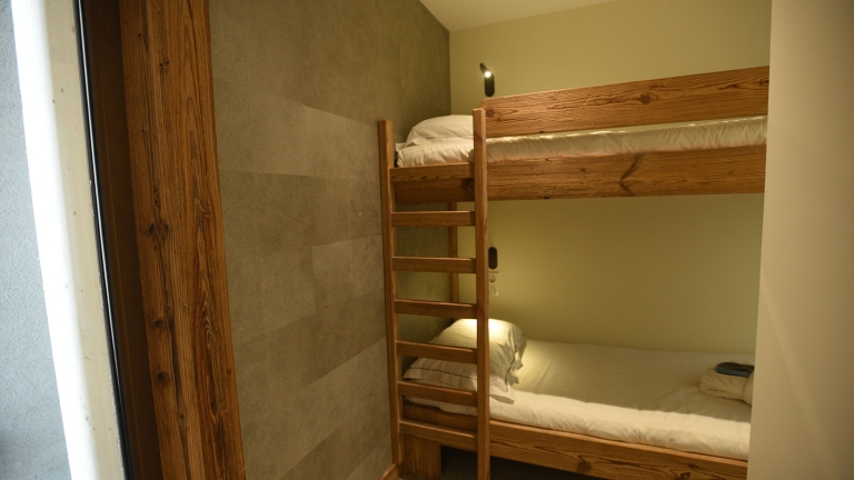 The bunk area in a family room