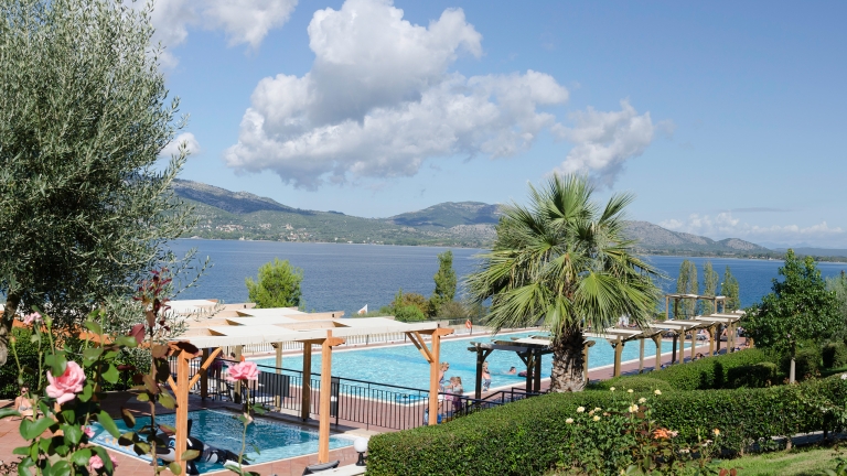 Main pool and childrens pool at Vounaki Beach Club