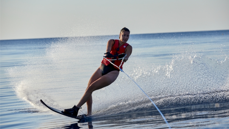 Mono skiing at Levante Beach Club