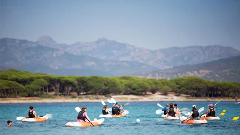 Heading out on a kayak safari at Baia dei Mori Beach Club