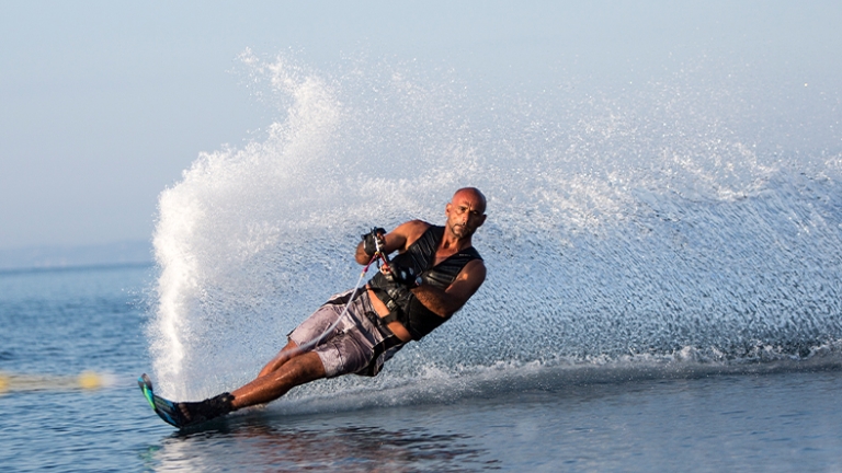 Mono skiing at Buca Beach Club