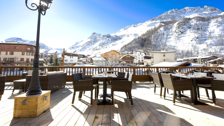 Sunny terrace and stunning views from Hotel & Spa Le Savoie