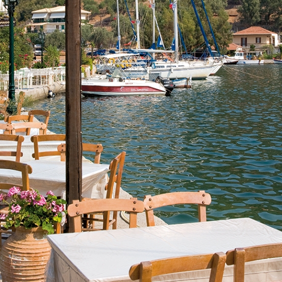 Waterfront tavernas in Sivota
