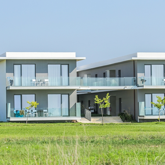 Balconies of the main hotel rooms