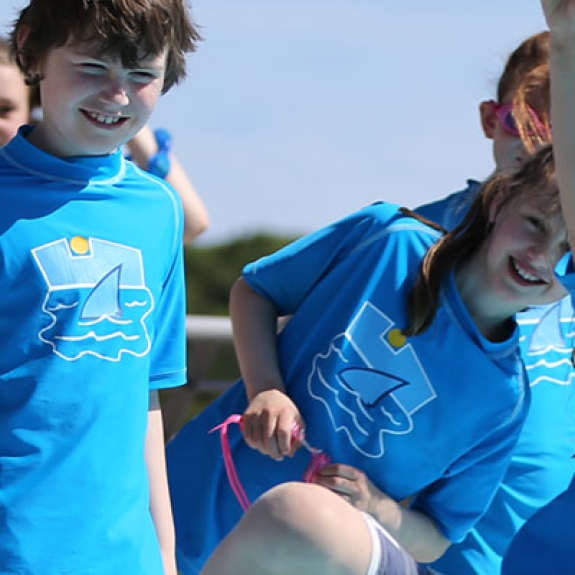 Group of children playing in swimming pool