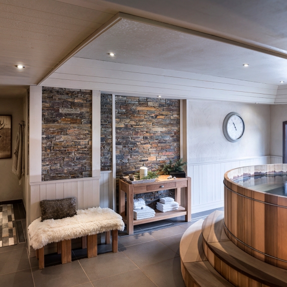The hot tub in the shared spa area
