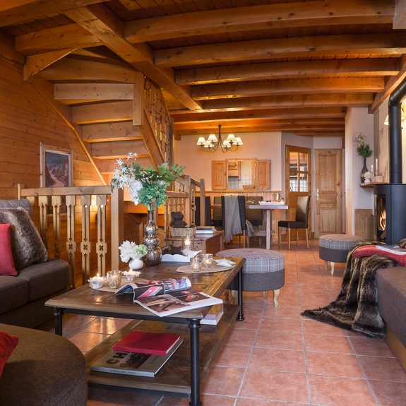 The cosy lounge/diner with woodburner