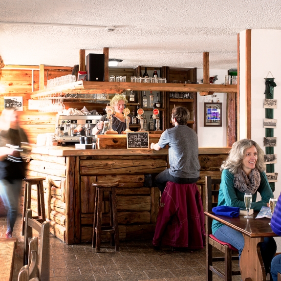 The laid-back bar area