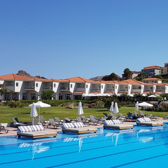 swimming pool with double loungers