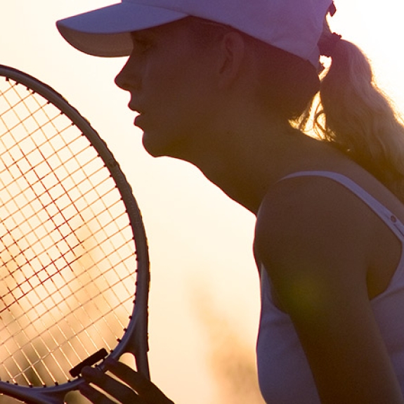 Woman playing tennis