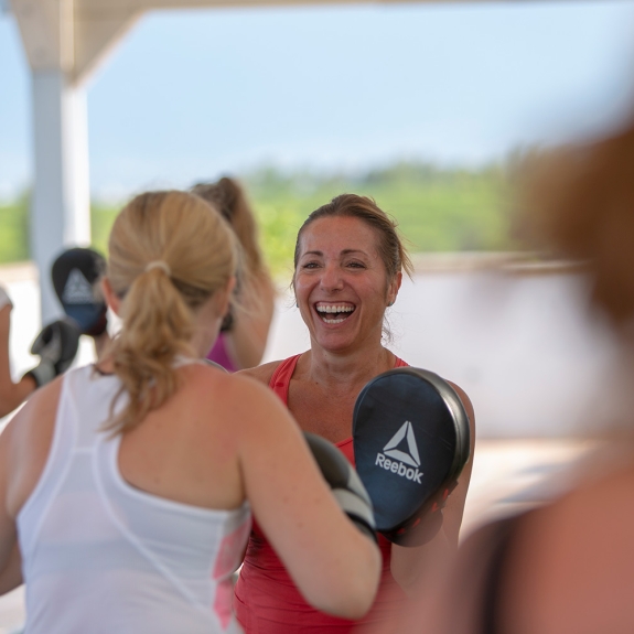boxercise on the fitness deck