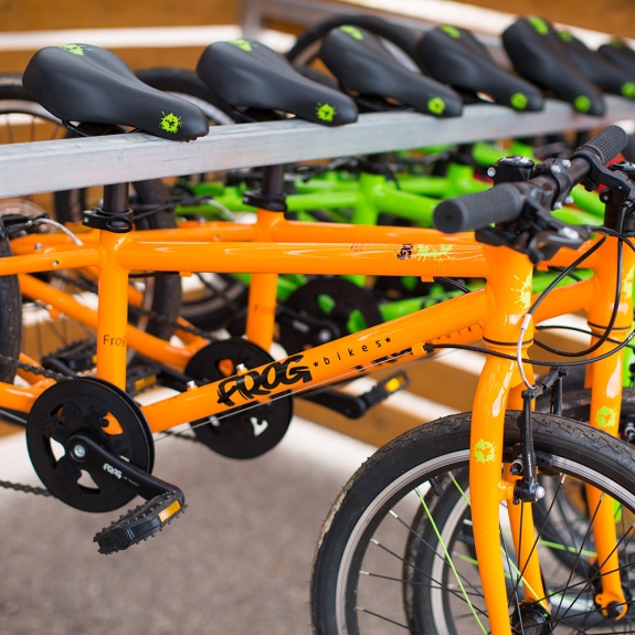 Frog bikes for the children to use around the beachclub