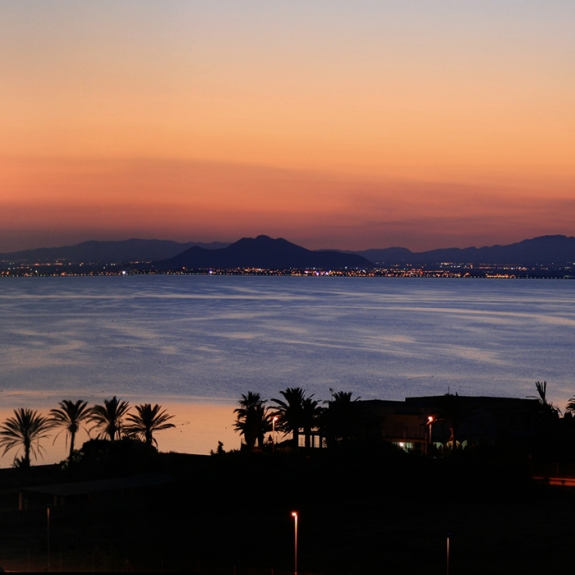 sunset views across the lagoon at Mar Menor