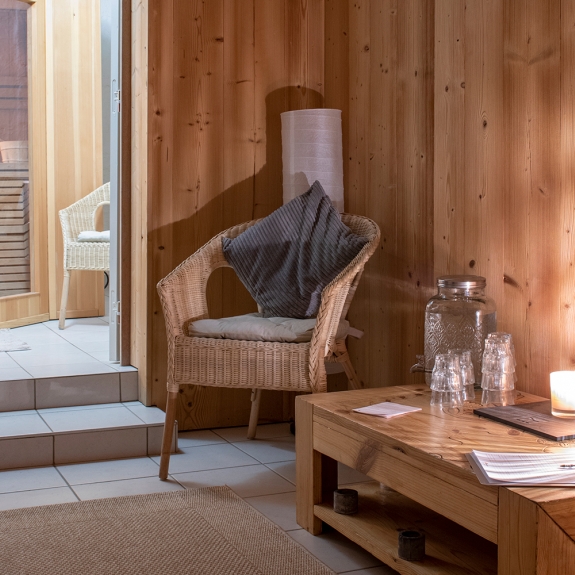 The small wellness area and sauna