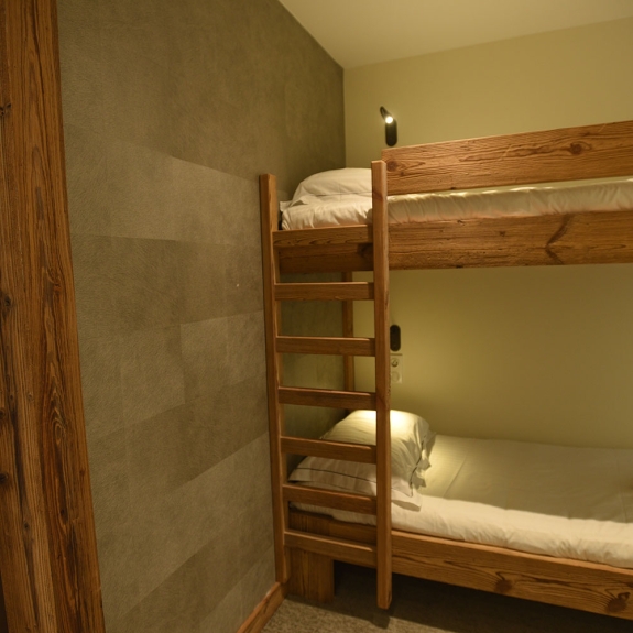 The bunk area in a family room