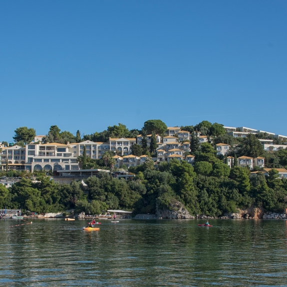 View of the beachclub the water