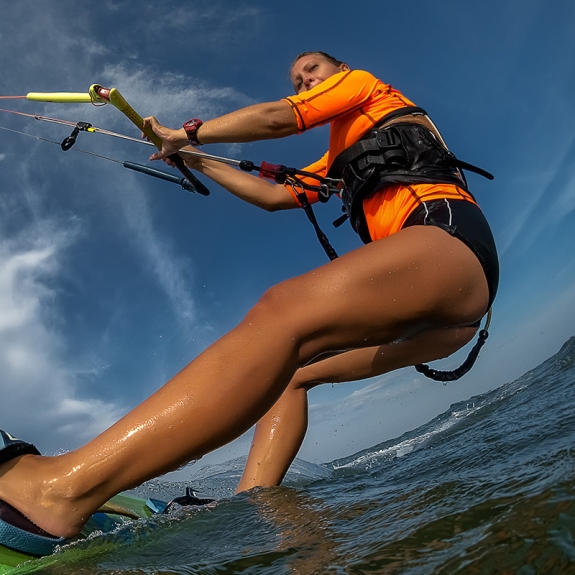 woman kitesurfing