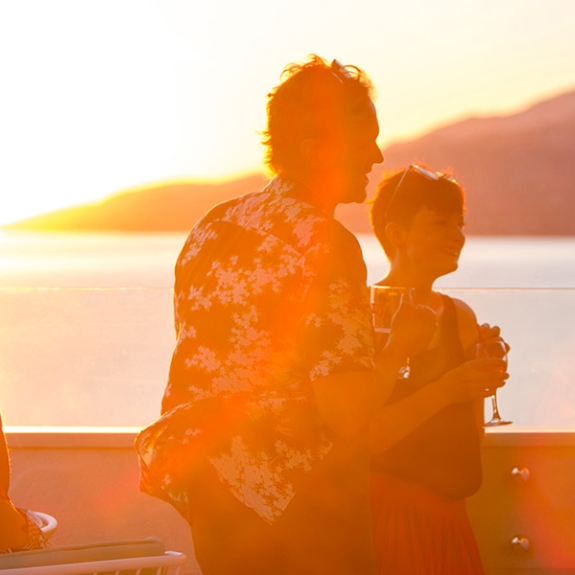 sunset drinks at Alana Beach Club in Croatia