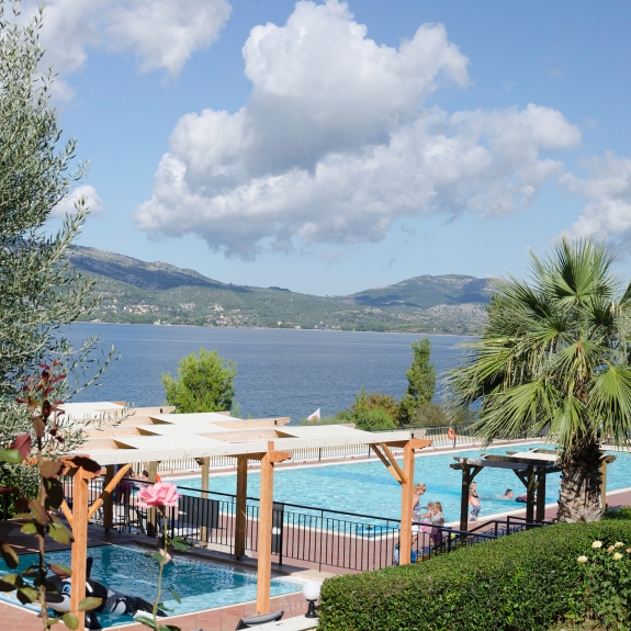 Main pool and childrens pool at Vounaki Beach Club